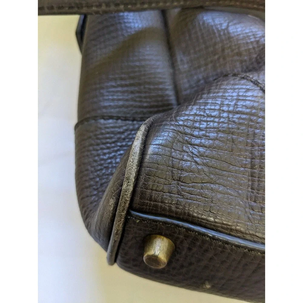 Coach Crosby Box 70980 Men's Leather Briefcase,Shoulder Bag Brown Pebble